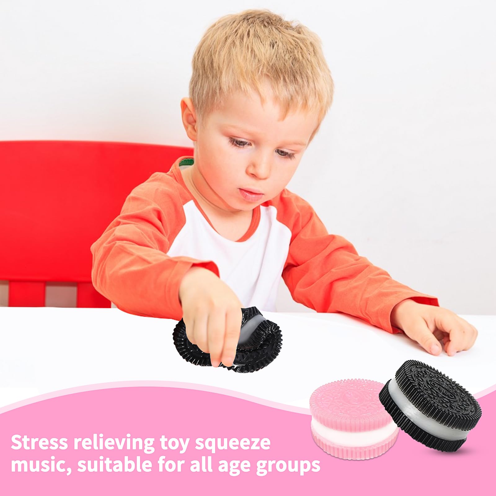 2 Jouets Anti-stress En Forme De Biscuits - Caoutchouc TPR Doux, Décompression Rapide, Cadeau Fun - 2