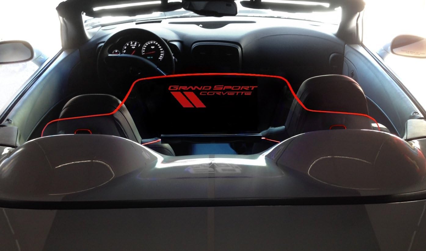 WindRestrictor - Wind Deflector for Convertible Compatible with 2005-2013 Chevrolet Corvette C6 - Control air flow, cut down backdraft & noise - GM Licensed - Easy Install - Red Lighting