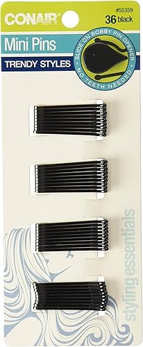 Conair Styling Essentials - Mini alfileres, color negro 36 ea