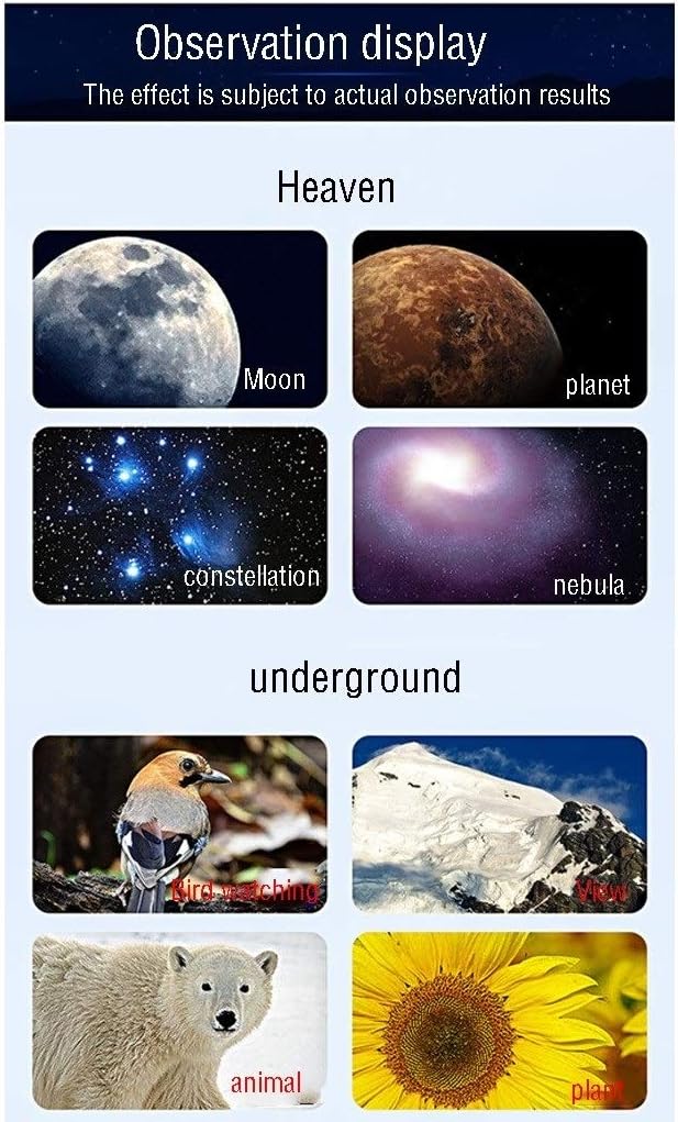 Kids Telescope, Telescopes for Astronomy Beginners,50-100mm Caliber Mount Astronomical Refracting Telescope for Kids,Travel Telescope with Tripod,Carry Bag and HD Eyepiece (Color : Package C)