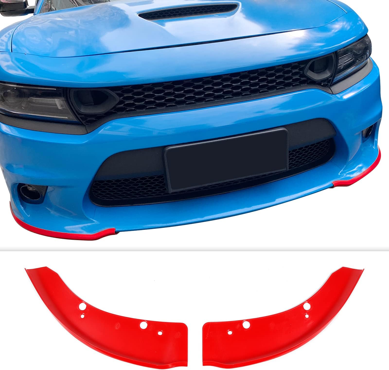 Hoolcar Front Bumper Lip Splitter Protector Front Shovel for 2015-2021 Dodge Charger SRT, Exterior Accessories, Red