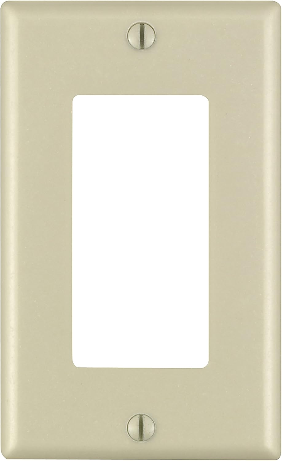 Leviton 1-Gang Decora/GFCI Device Wallplate, Standard Size, Thermoset, Device Mount, 10-Pack, 80401-WMP, White