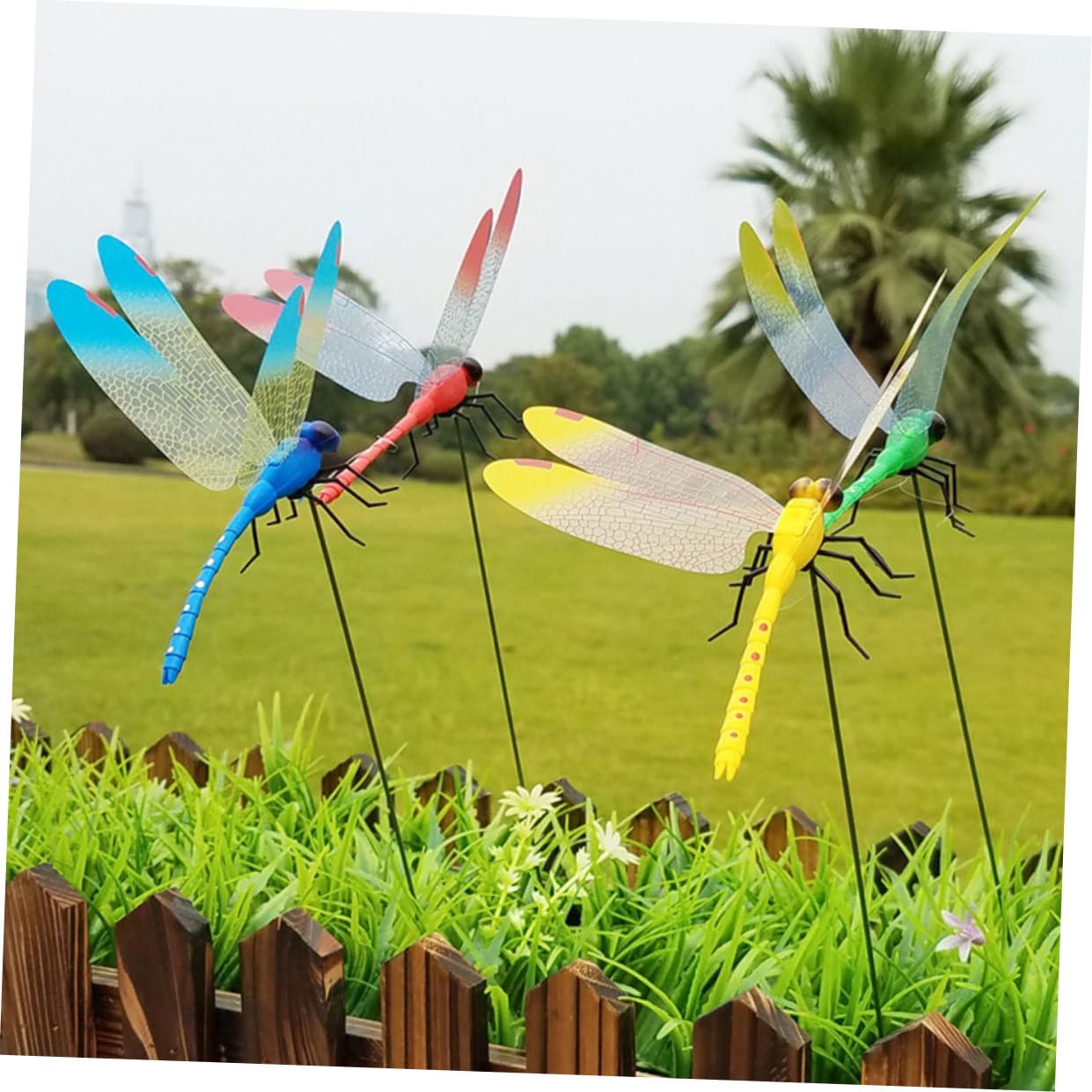 SUPVOX 100pezzi Decorazioni Giardino Plastica Forma Di Libellula Ornamenti Da Giardino Segnaposto Per Cortile e Decorazioni Per Esterni Facili Da Inserire Nel Terreno