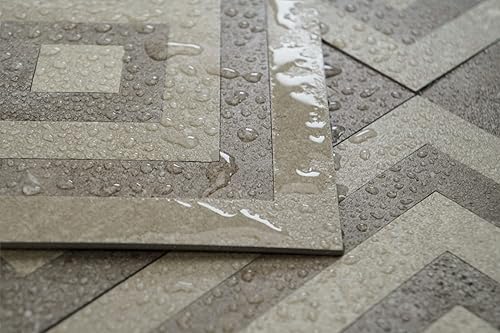 Miniatura 5 de COLAMO Protector contra salpicaduras de lujo para despegar y pegar, azulejos cuadrados grandes de piedra sintética, para pegar en la pared, mosaico