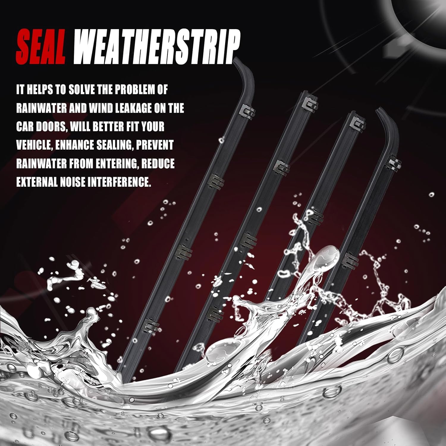 Front Inner Outer Window Molding Sweep Felt Trim Seal Weatherstrip Kit Compatible with Ford Vehicle F150 F250 F350 Bronco 1987-1997 Replace# E7TZ1521452A E7TZ1521453A F2TZ1521456A F2TZ1521457A (4PCS)