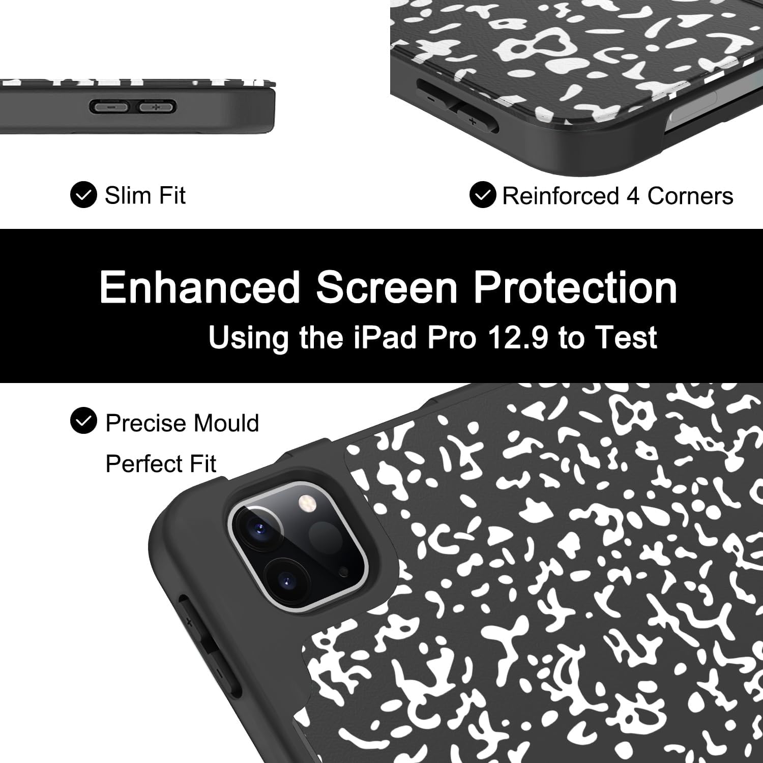 Soke Case for iPad Air 13 Inch (M3/M2,2025-2024), iPad Pro 12.9" 6th/5th Generation with Pencil Holder(2021 2022 Release)-[Apple Pencil Charging + Auto Wake/Sleep] Soft Back Cover, Book Black - Image 6