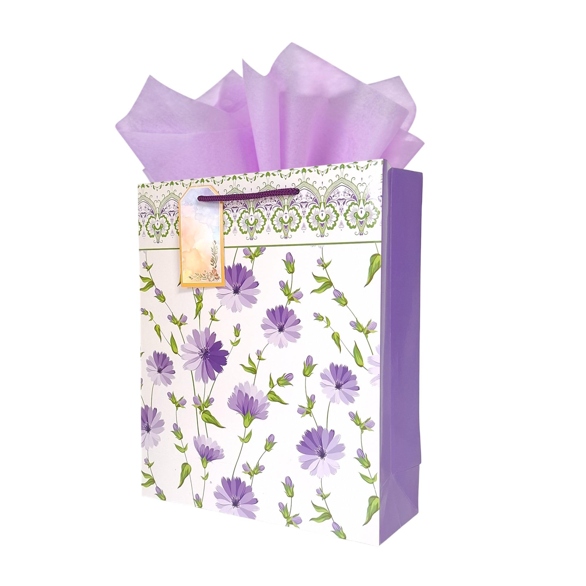 Flora Paperbags | Paper Bags for Gifting – Pack of 10 | Gift Bags with Handles for Return Gifts, Wedding, Birthday, Baby Shower, Diwali & Corporate Gifting | Medium Size-9x12x23.5 inches | Paper Gift Bags
