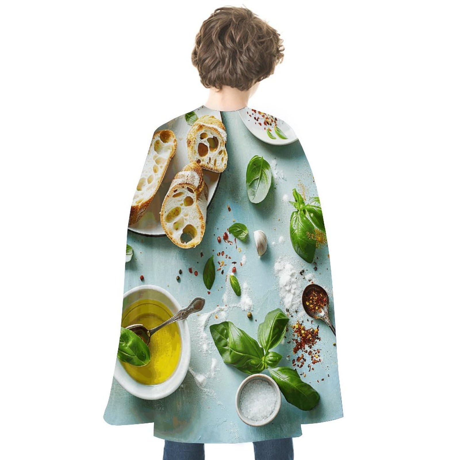 DWVTFSM Unisex Halloween Cloak Reversible Vampire Cape Lightweight Comfortable Halloween Witch Cape Cloak Olive Oil And Bread Cosplay Costumes for Women Men