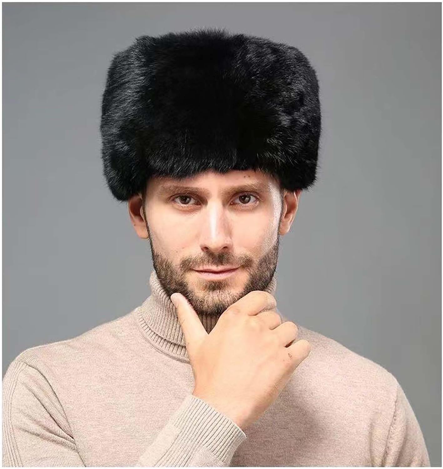 Men's Winter Ushanka Earflap Trooper Hat Aviator Windproof Hat Faux Fur Warm Hat Ski Beanies Cap Berets Skull caps - Image 3
