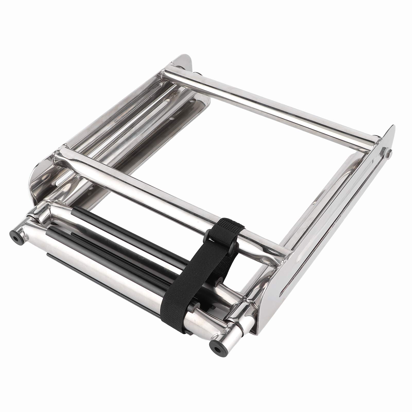 Échelle De Bateau Pliante, Échelle De Pont Marine Télescopique À 3 Marches pour Plate-Forme De Bain en Acier Inoxydable avec Extension De Corde Fixe Échelle Sponton