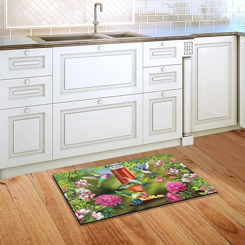 Miniatura 4 de Felpudo de resorte para colibríes, diseño floral, para interiores y exteriores, 30 x 18 pulgadas Briarwood Lane