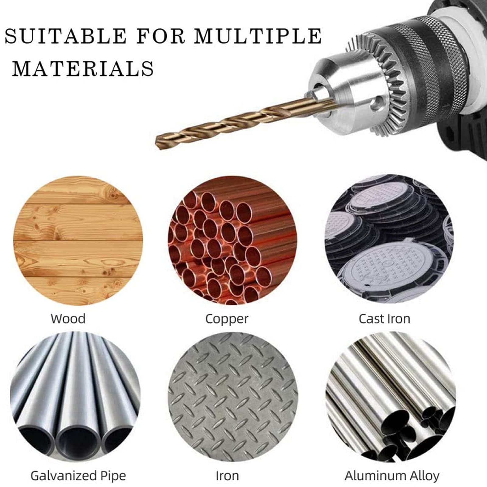 YoTmake Reduced Shank Drill Bit Set (8-Piece) | 1/2" Shank, 9/16" To 1" Sizes, M2 HSS, 135° Split Point, Aluminum Case - View #10