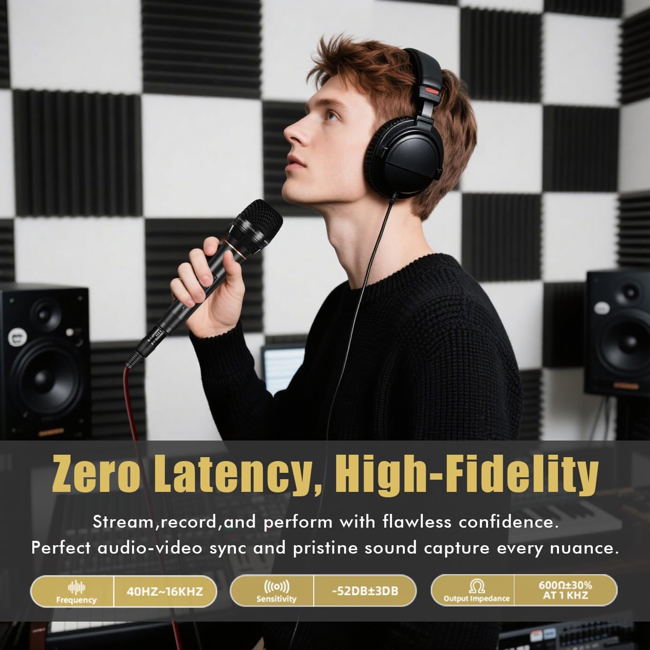 Dynamic Microphone - Professional Vocal Microphone for Singing - Handheld Wired Microphone with 16ft XLR to 1/4" Audio Cable - Mic for Speaking, Karaoke & Living Stage - Image 5