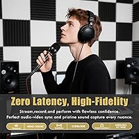 Vista 5 de Dynamic Microphone - Professional Vocal Microphone for Singing - Handheld Wired Microphone with 16ft XLR to 1/4" Audio Cable - Mic for Speaking