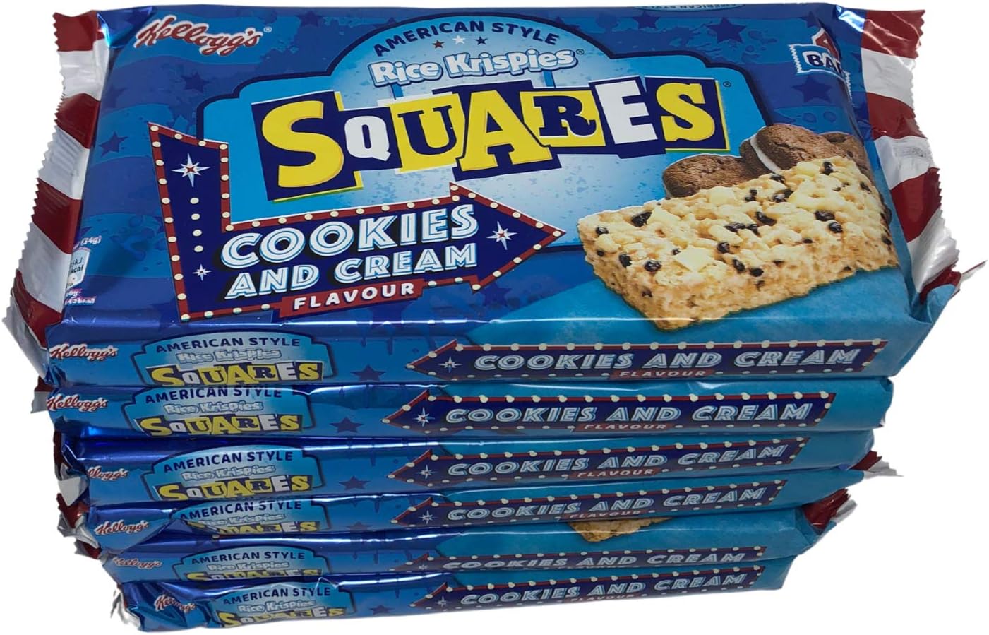 Rice Krispies Squares Cookies and Cream American Style 4 bars 136g (x6 Packs Total)
