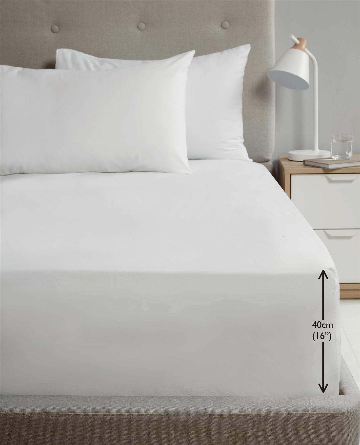 Rapport Luxury Super Soft Percale Plain Pillowcase 2 Pack Pillowcase Pair White