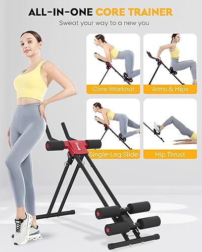 Miniatura 2 de Ab Machine Ab Trainer Machine Ab entrenamiento de abdominales ajustable en casa gimnasio Ab Cruncher plegable equipo de entrenamiento de fuerza