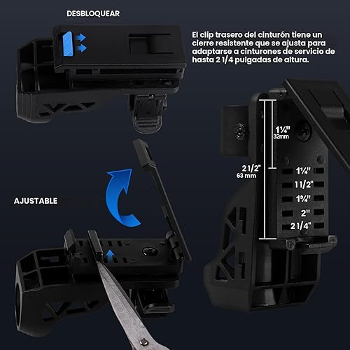 Miniatura 7 de Linternas tácticas de alto lúmenes, linterna de policía con funda para cinturón de servicio, 1200 lm linterna LED de modo único para