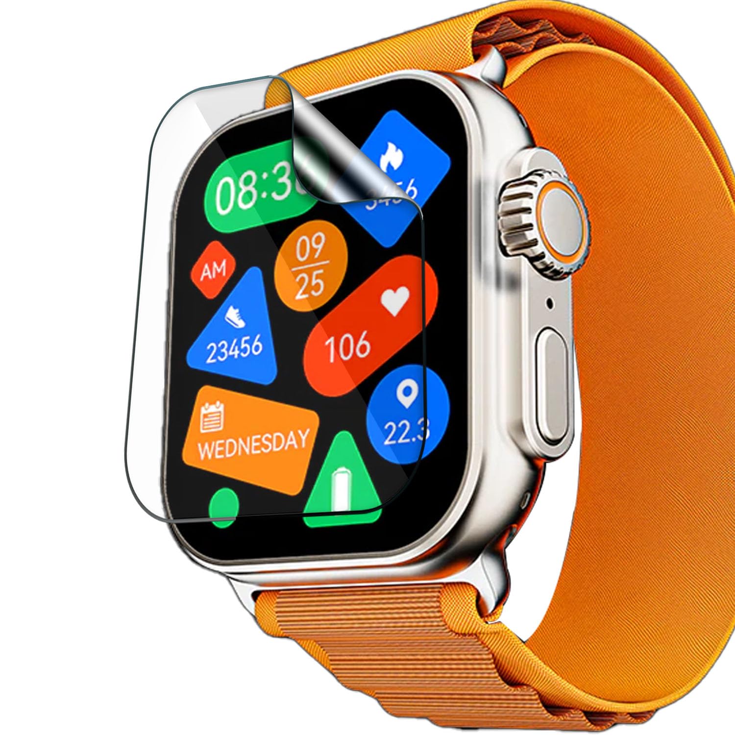 FCS || 3 Pcs || Screen Guard For boat Wave Elevate Pro Watch Screen Protector | Ultrathin 0.125mm 9H ant shock flexible TPU membrane for boAt Wave Elevate Pro,1.96" (3)