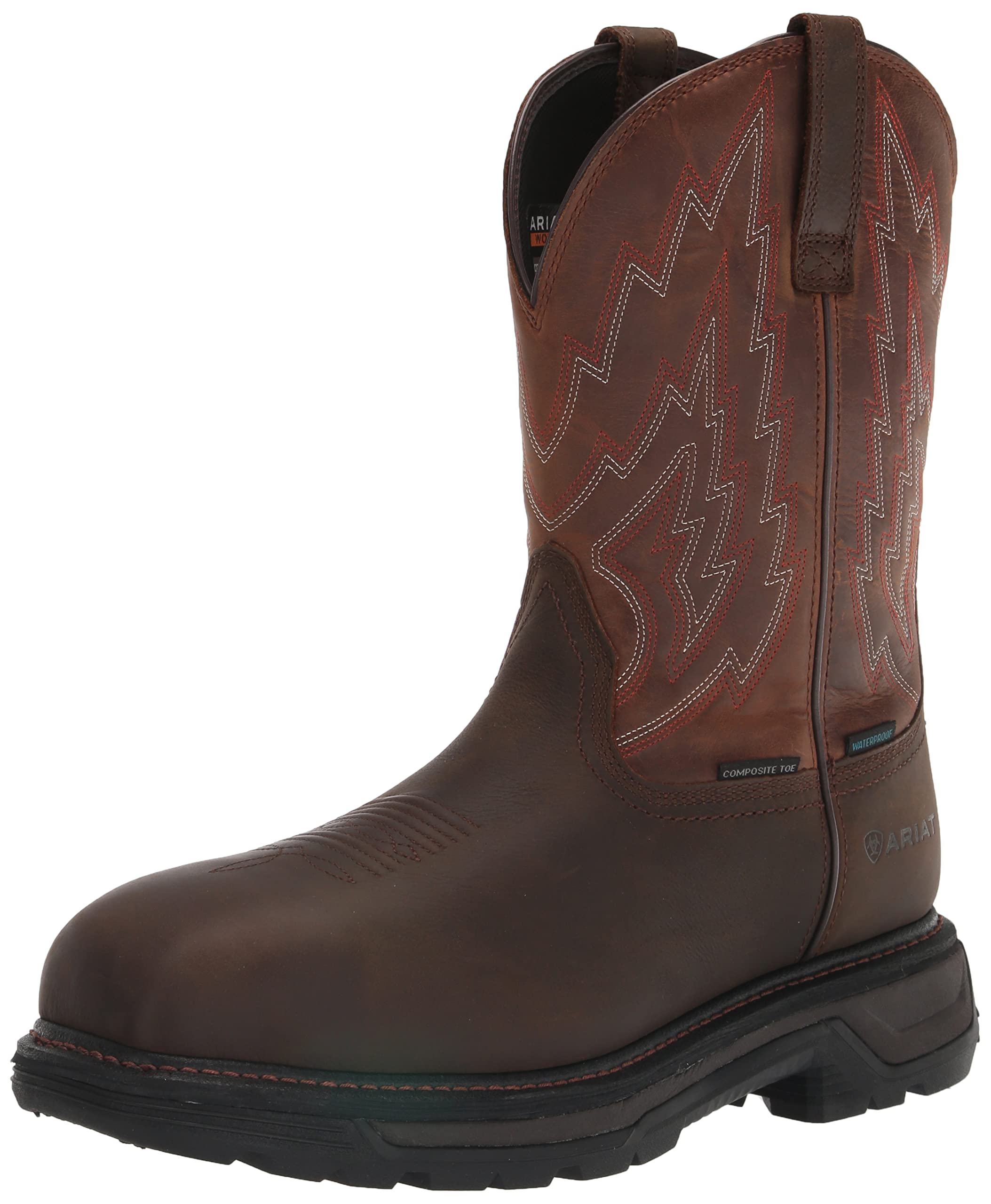 Men's Big Rig H20 Composite Toe Work Boot, Dark Brown/Distressed Brown-image-7