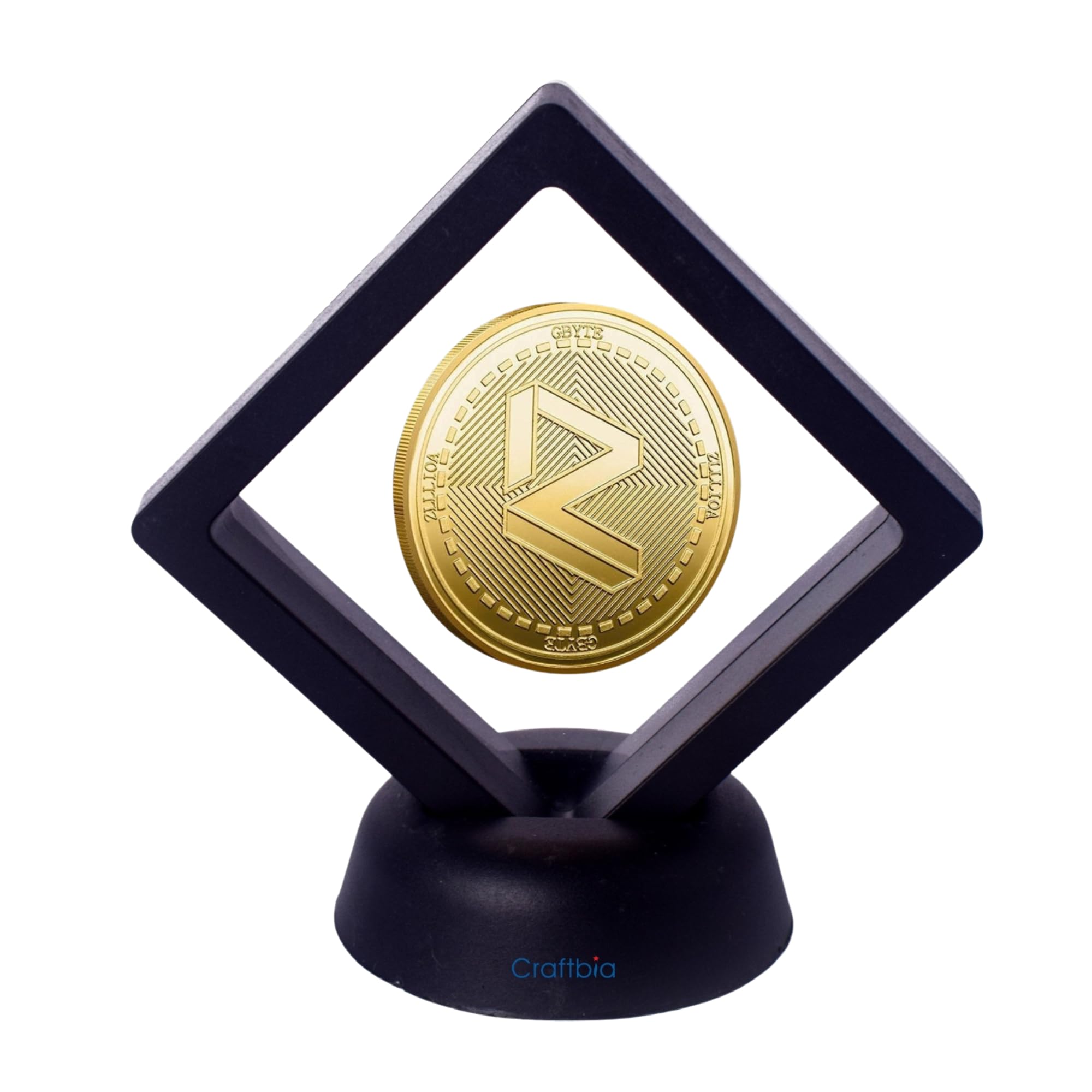 Craftbia® GBYTE Coin with Display Item Case, Cryptocurrency Coin, in  Protective Case As Well As Stand,Perfect for Home or Office Decoration :  Amazon.in: Bags, Wallets and Luggage