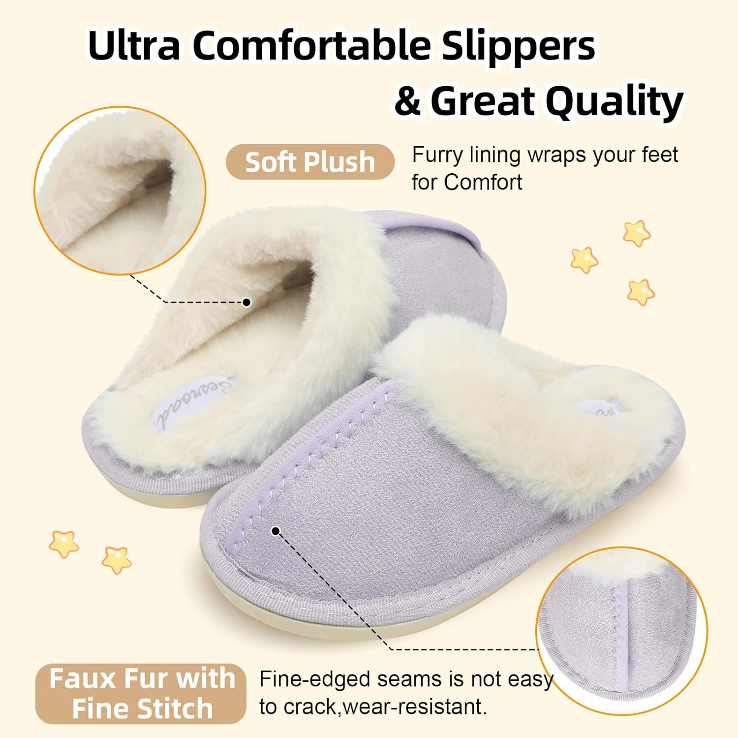 Besroad Kids Slippers Girls Boys Fuzzy House Slippers Warm Memory Foam House Shoes Soft Plush Bedroom Slippers Slides Indoor Outdoor - Image 3