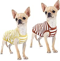 Vista 6 de Camisa para perro, ropa a rayas para perro, chalecos elásticos de algodón suave para perros pequeños, medianos y grandes, ropa para cachorros, ropa
