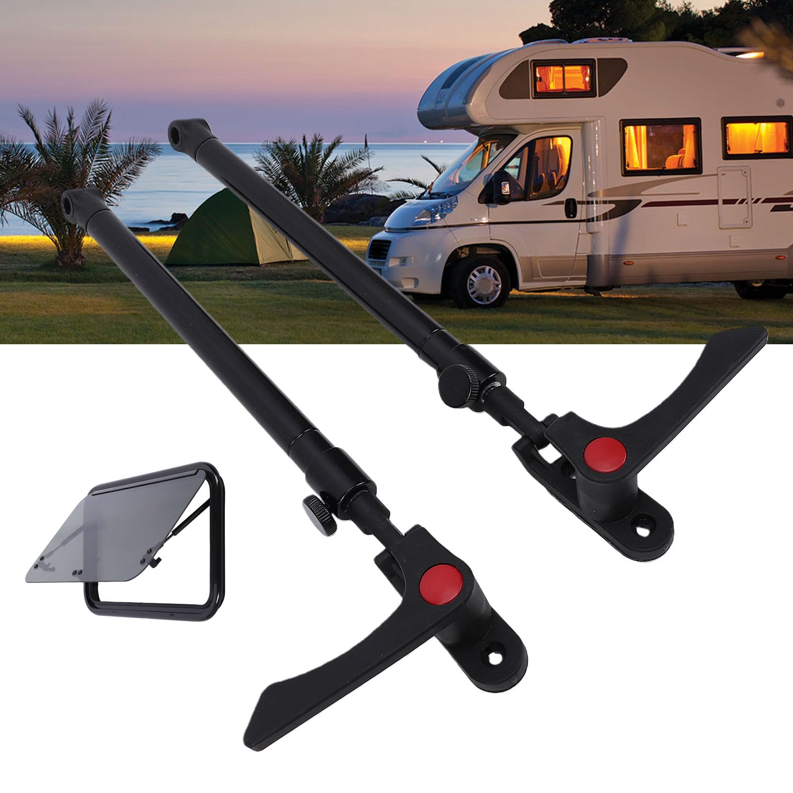 Aramox Tige de Support de Fenêtre pour Camping-Car, Lot de 2, Vérin Télescopique, 300 Mm à 440 Mm, pour Camping-Car, Caravane, Remorque, Yacht