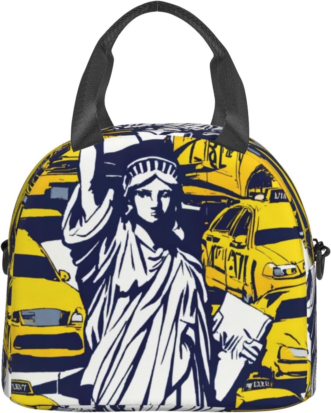 New York City Print Reusable Lunch Bag Insulated Lunch Boxes for Office Work Picnic Tote Bag Adjustable