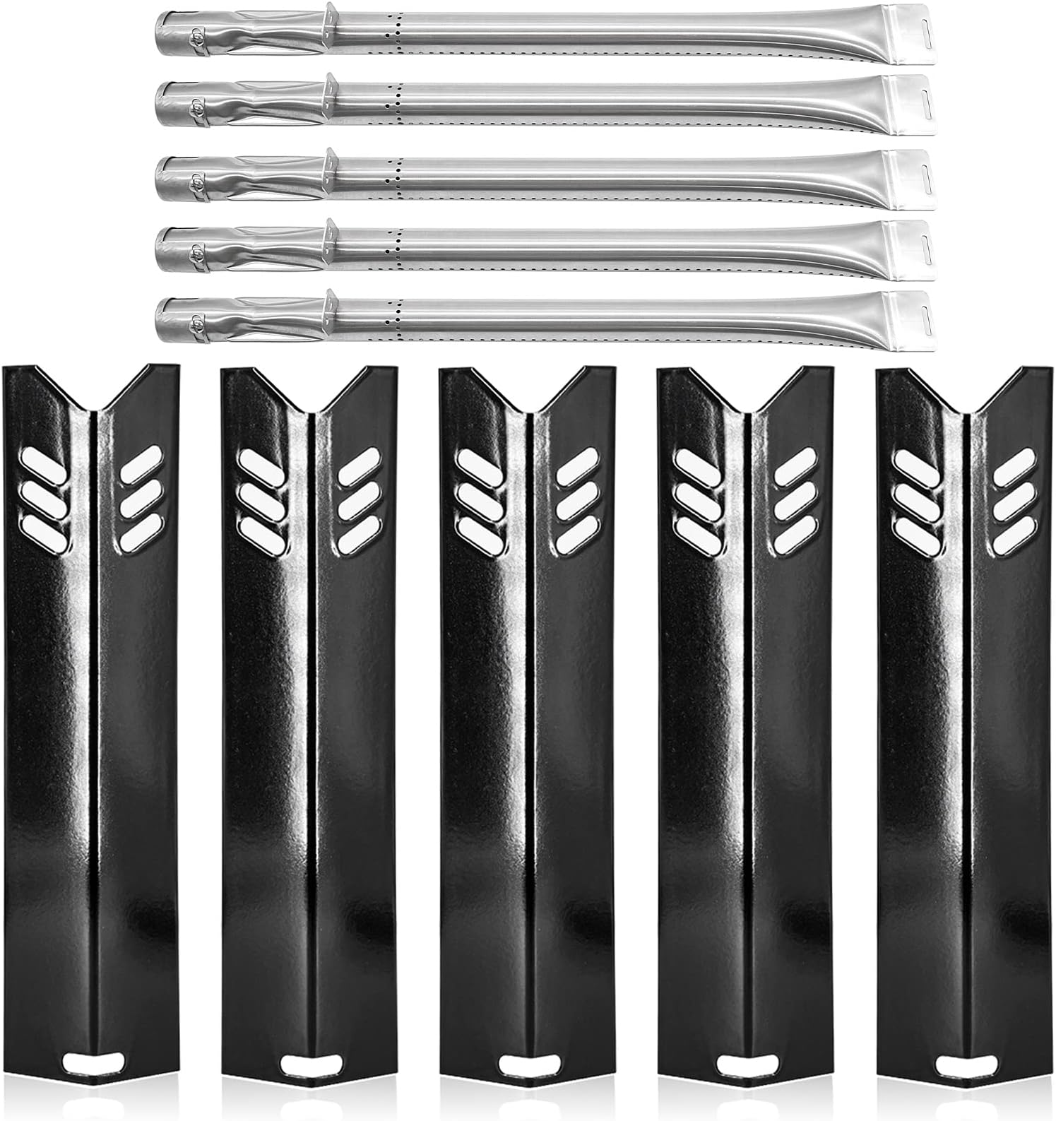 Hiorucet Grill Replacement Parts for Dyna-Glo DGF510SBP, DGF493BNP, DGB494SPB, Backyard Grill BY13-101-001-12, BY14-101-001-02, BY14-101-001-099, Grill Heat Plate Shields and Burner Tubes.