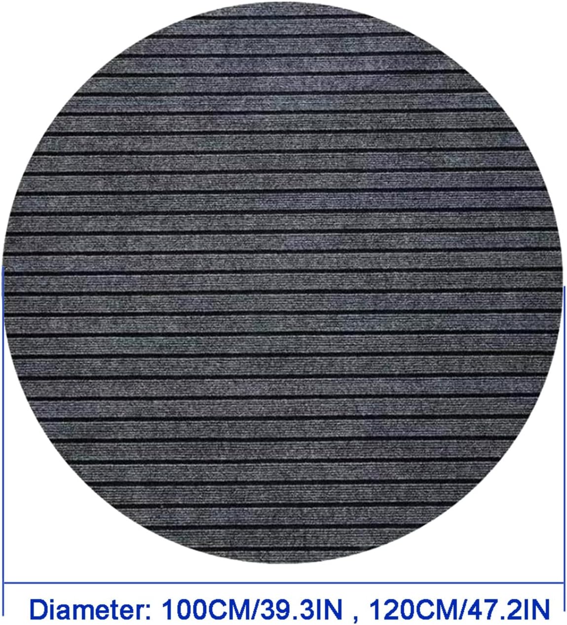 Office Chair Mat for Carpet, Wear-Resistant, Non-Slip Rubber, Striped Design, 100/120 cm Round Floor Protection mat (Size : 100CM/39.3IN)