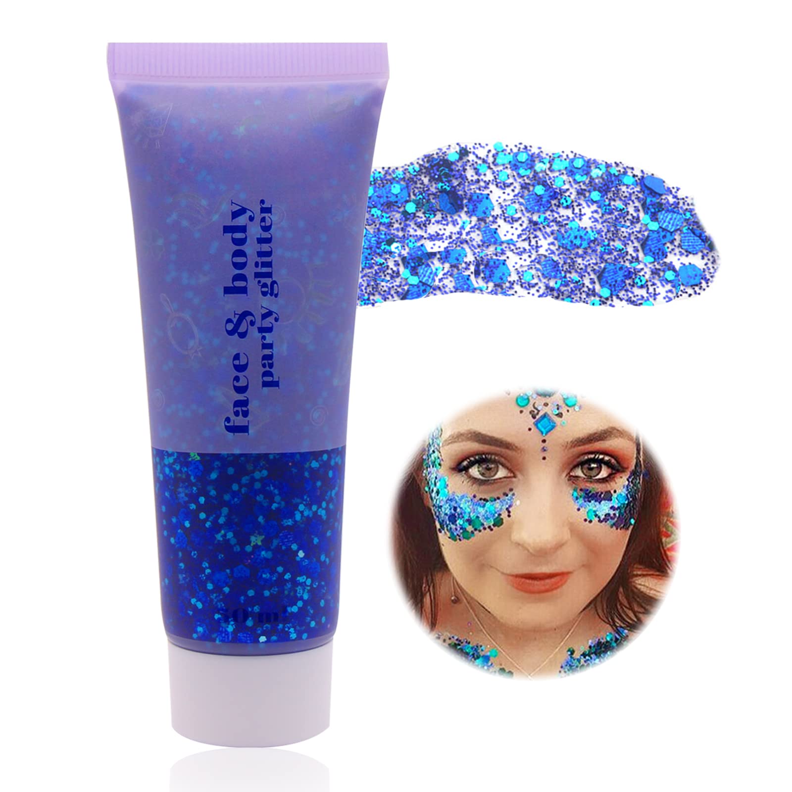Body Glitter Gel Kit 3 Farben - Holografischer Chunky Glitter Für Gesicht, Körper, Nägel & Haar
