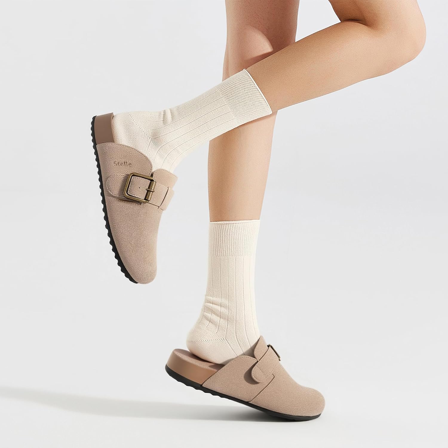 Stelle Suede Clogs for Women Men Potato Shoes with Arch Support Leather Cork Footbed Mules Slip on Home Slippers - Image 2