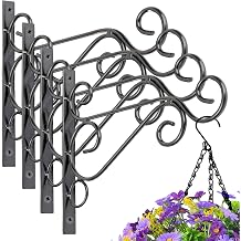 Outdoor Hanging Bracket, 10-inch Rust-Proof Metal Plant Bracket, Wall Mount Plant Hangers Outdoor Indoor Hanging Plant Hooks for Hanging Baskets Plant Lantern Bird Feeder 4 Pack
