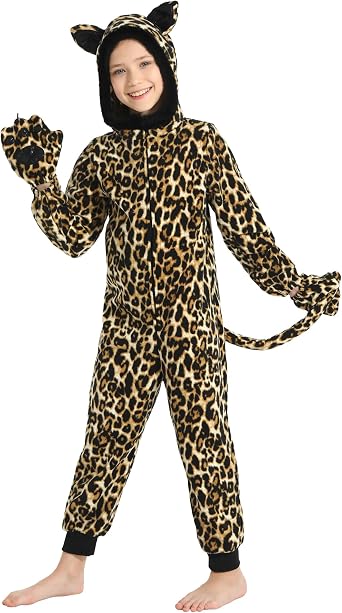 Wizland Animal Costume for Kids, Leopard Cow Monkey Reindeer Tiger Dalmatian Snowman Santa for Christmas Halloween