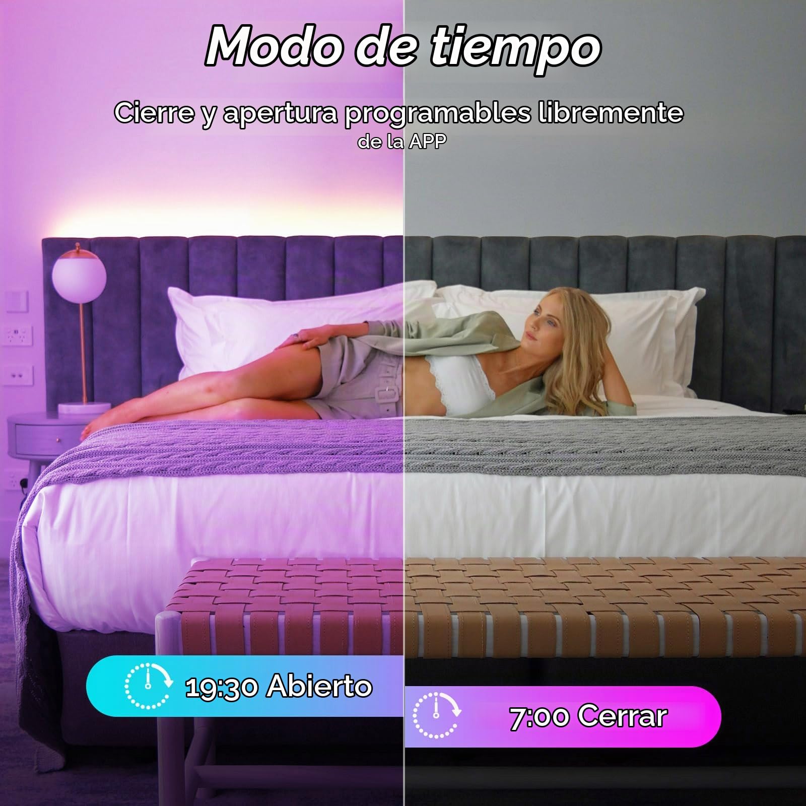 Tira de luces LED WiFi inteligente COB RGB de 10 m, 576 ledes/m, 5760 ledes, 24 V, funciona con Google Home Assistant/Alexaz, regulable y deformable, con mando a distancia WiFi