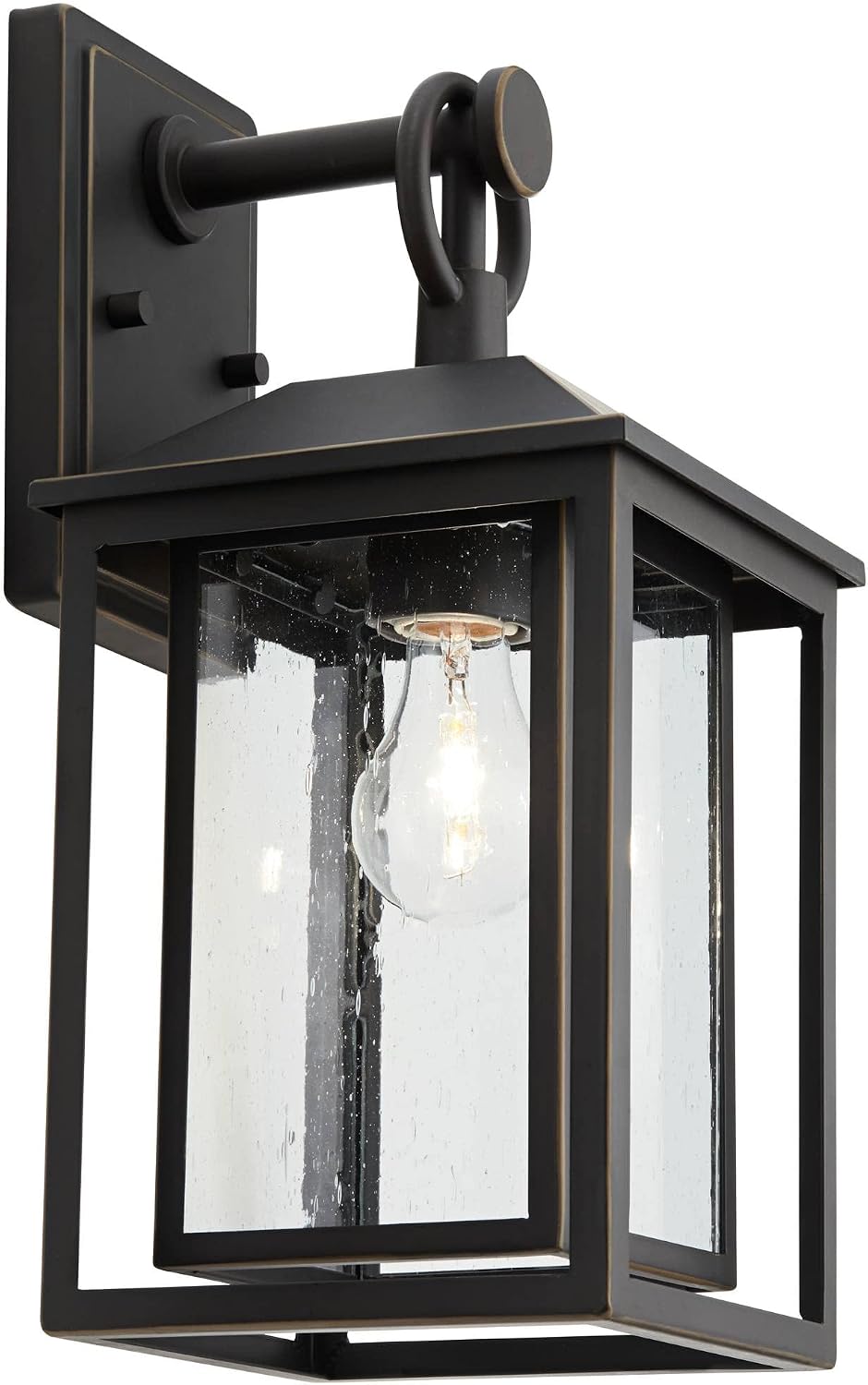 John Timberland Califa Mission Modern Outdoor Wall Light Fixture Brown Bronze Metal 15 1/4" Textured Clear Glass for Exterior House Porch Patio Outside Deck Garage Yard Front Door Garden Home