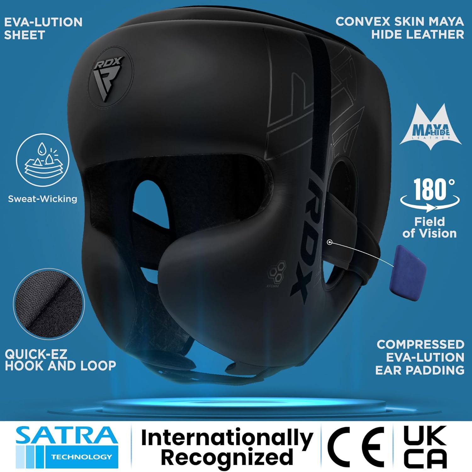 RDX Kids Boxing Headgear, MMA Training, Adjustable Padded Kara Muay Thai Juniors Head Gear, Kickboxing, Sparring, Martial Arts, Karate, Taekwondo Youth Girls Boys Helmet, Home Gym Workouts - Image 2