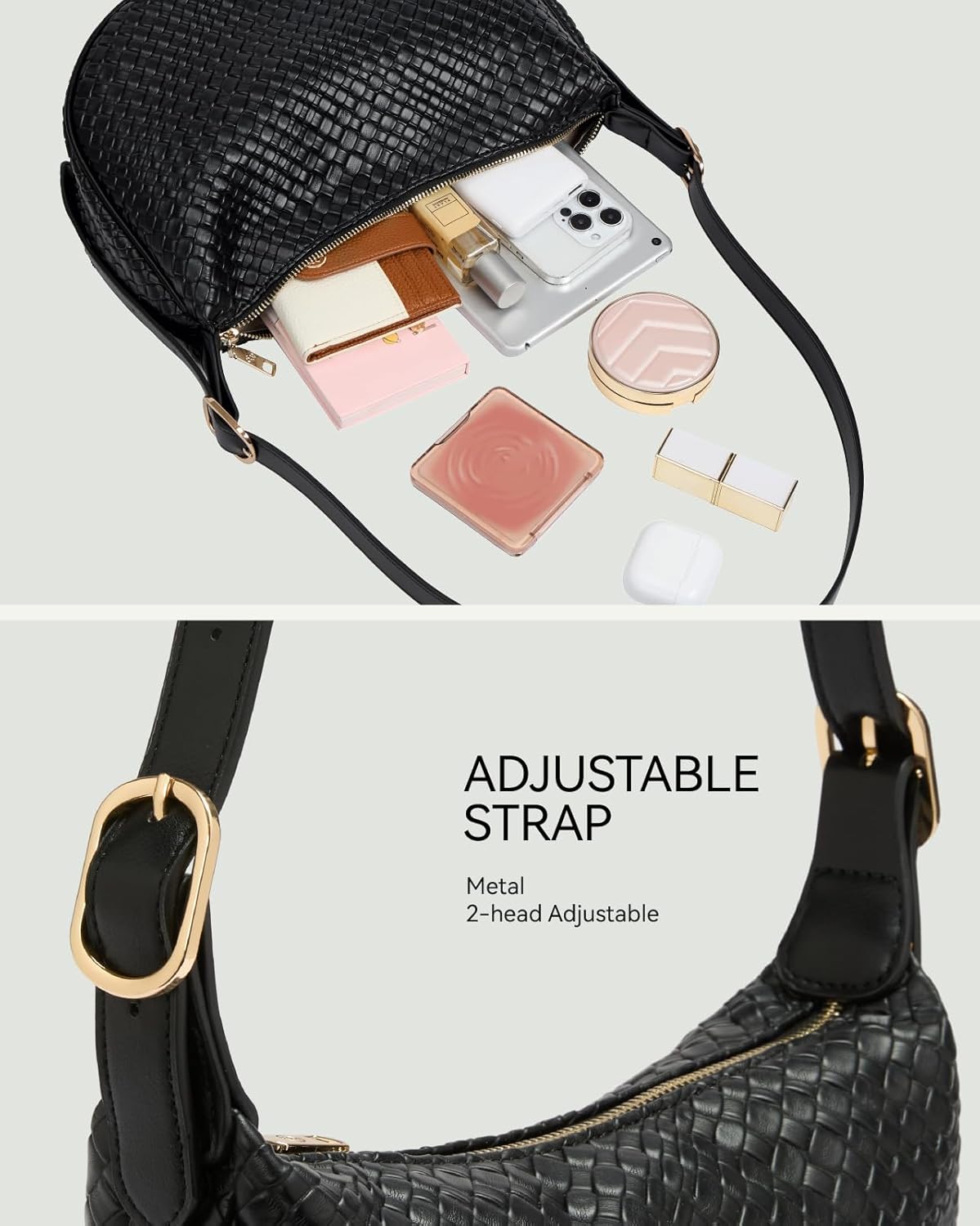 BOSTANTEN Purses for Women Small Crossbody Bags Crescent Shoulder Bag Hobo Handbag with Adjustable Strap