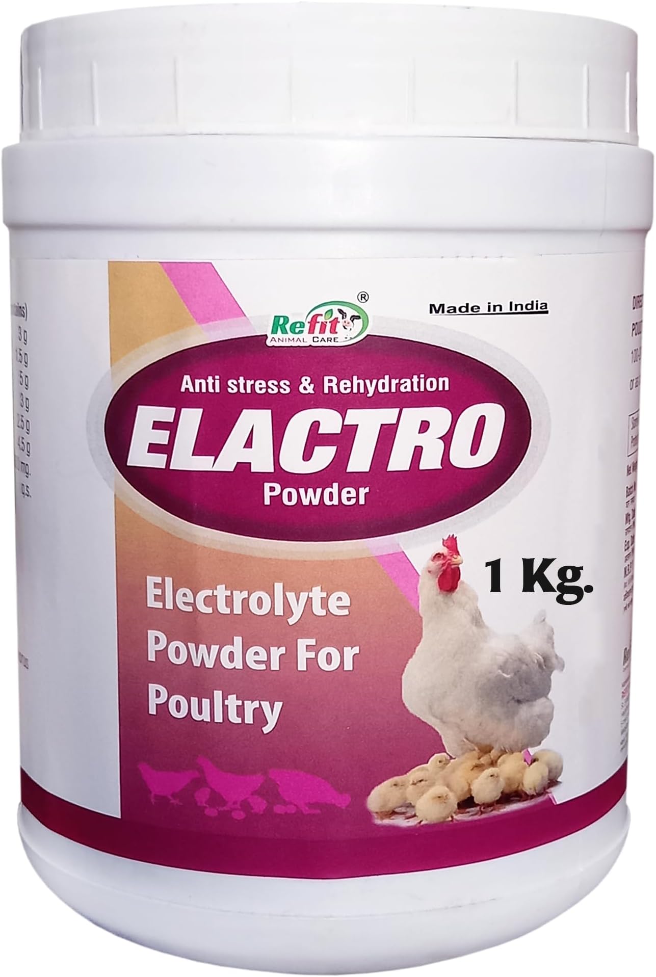 Electrolyte Powder Supplement for Poultry, , Broiler, Layers, Breeders, Chickens and Grower, 1kg, Elactro Powde