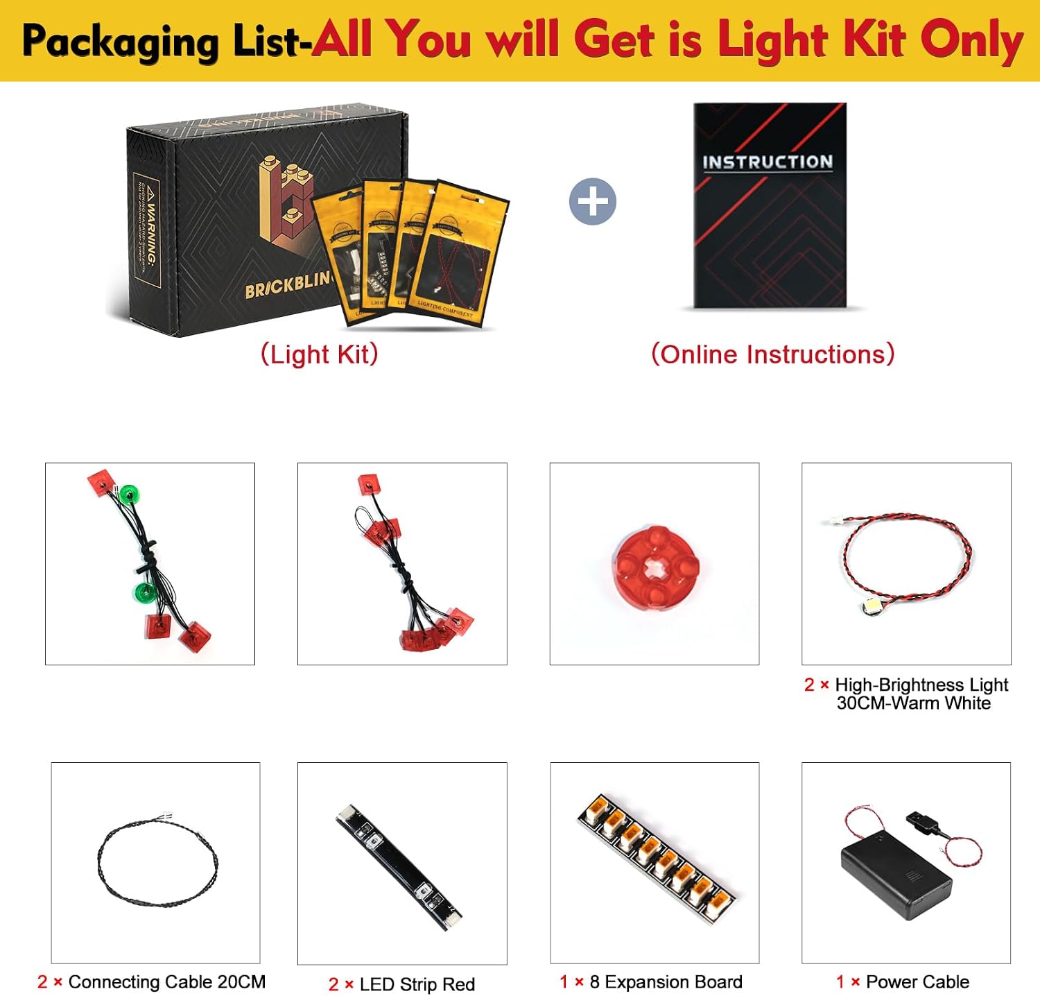 BrickBling LED Light Compatible with Lego Creator 3 in 1 Medieval Dragon, Creative Lighting Kit Compatible with Lego Dragon 31161-No Model Included
