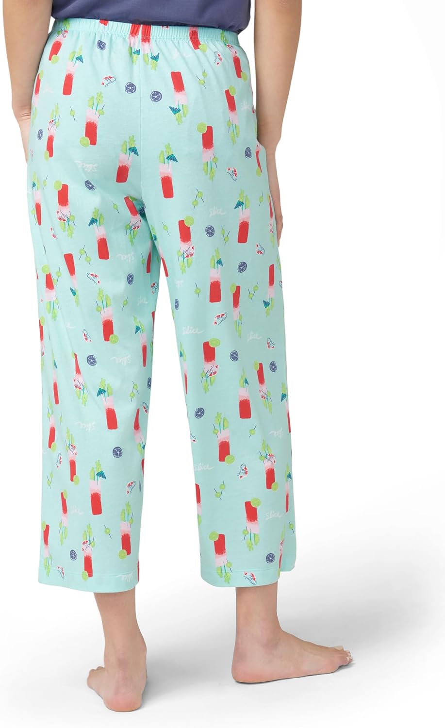 HUE Women's Summer Vacation Pajama Separates, Soft, Whimsical Print Pjs with Tropical Beach Themes, Flip Flops, Cocktails - Image 2
