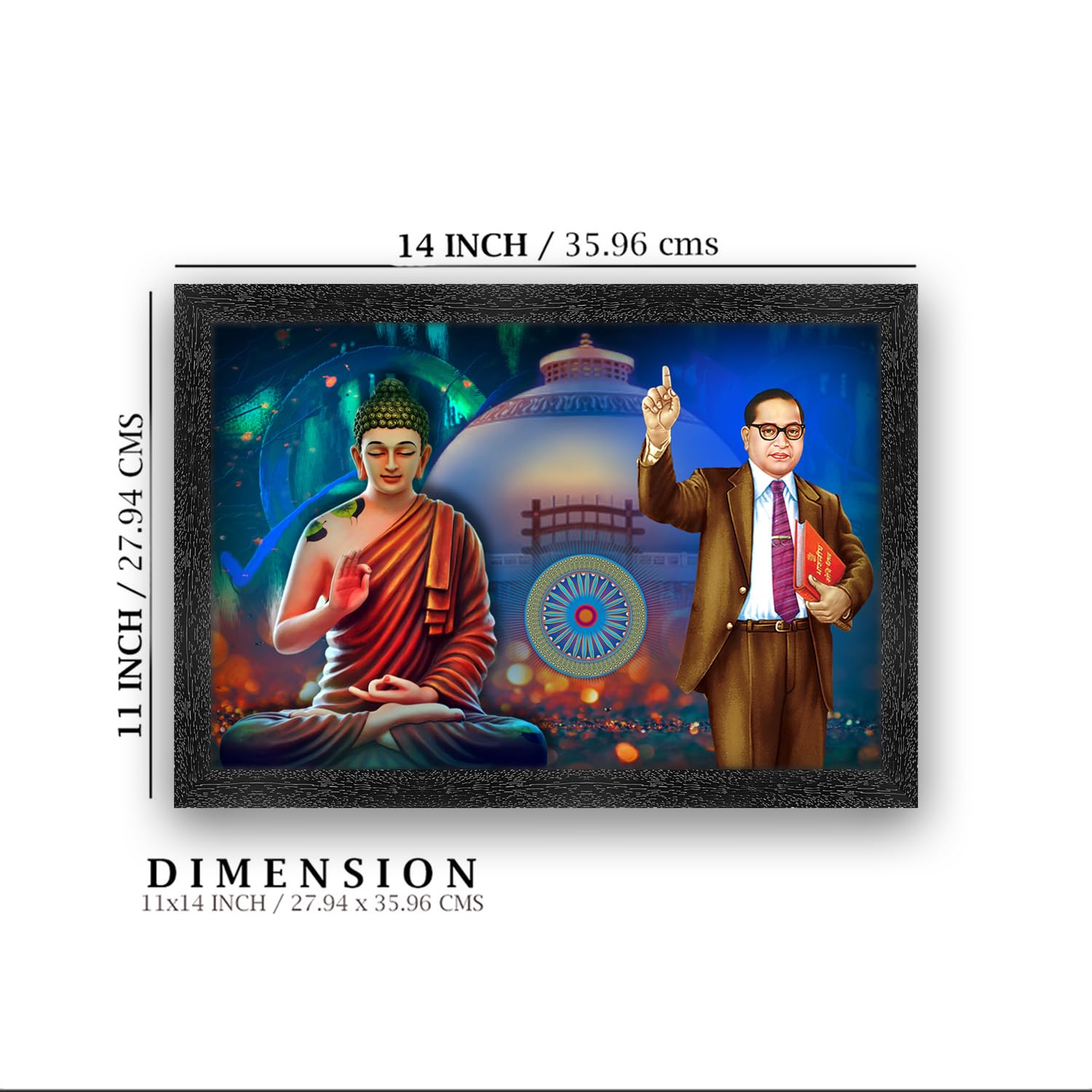 Buddha & Ambedkar Photo Frame - Elegant Wall Art -2