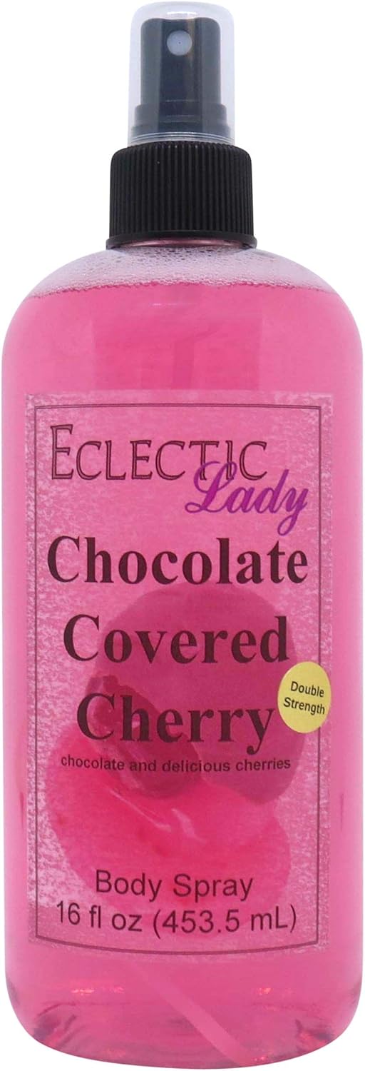 Eclectic Lady Chocolate Covered Cherry Body Spray, Double Strength, 16 ounces, Body Mist for Women with Clean, Light & Gentle Fragrance, Cologne with Soft, Subtle Aroma For Daily Use
