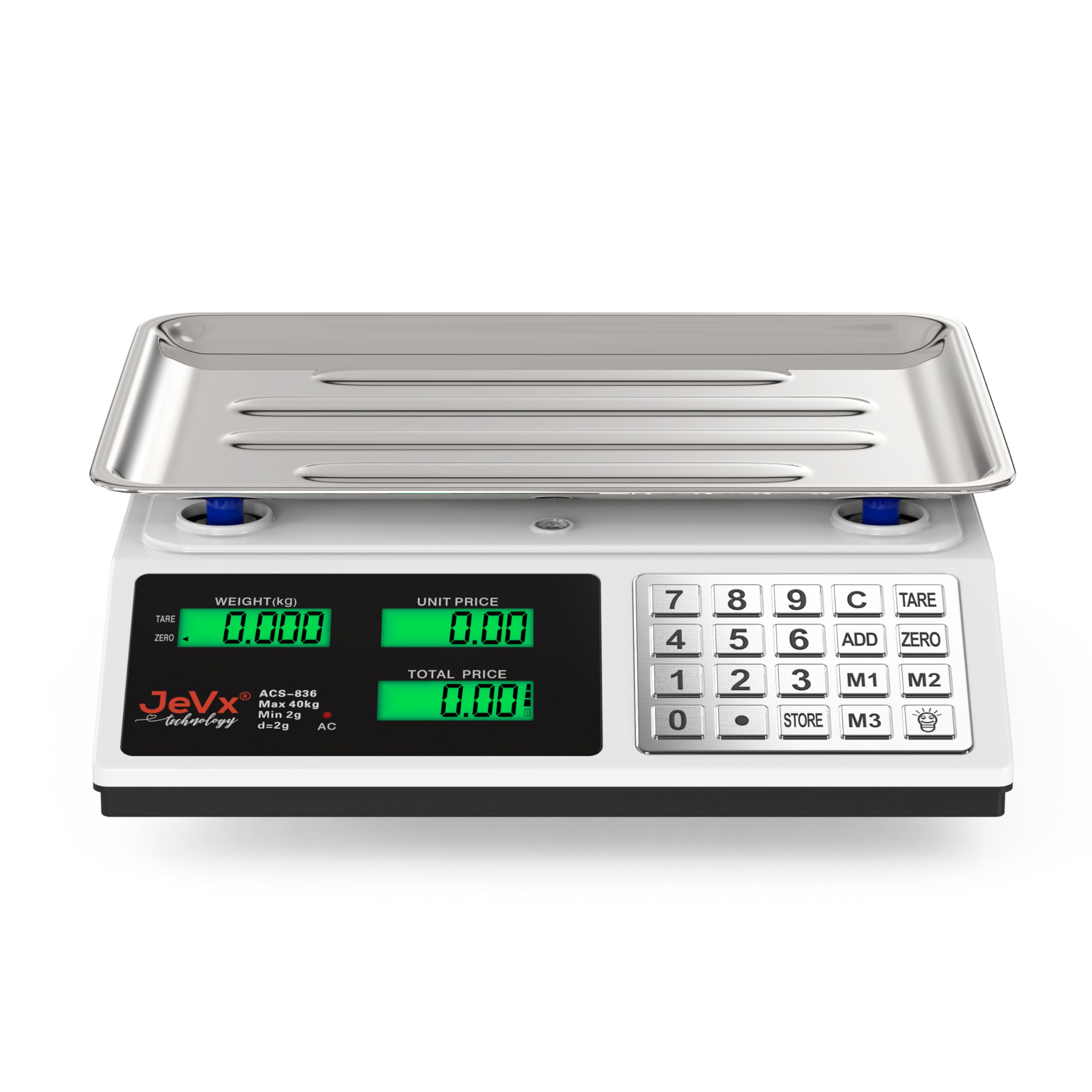 JEVX Basculas Comerciales - Balanza Digital Profesional | Bascula Digital Comercial - Bascula industrial - Balança - Balanza Comercial - ALTA PRECISION DE 2g, con Cable y Bateria
