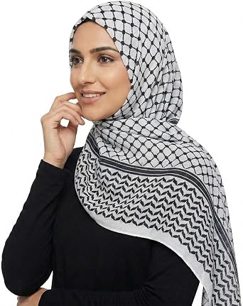 Palestinian Keffiyeh Hijab Shemagh Women Scarf, Muslim Women Hijab Scarf