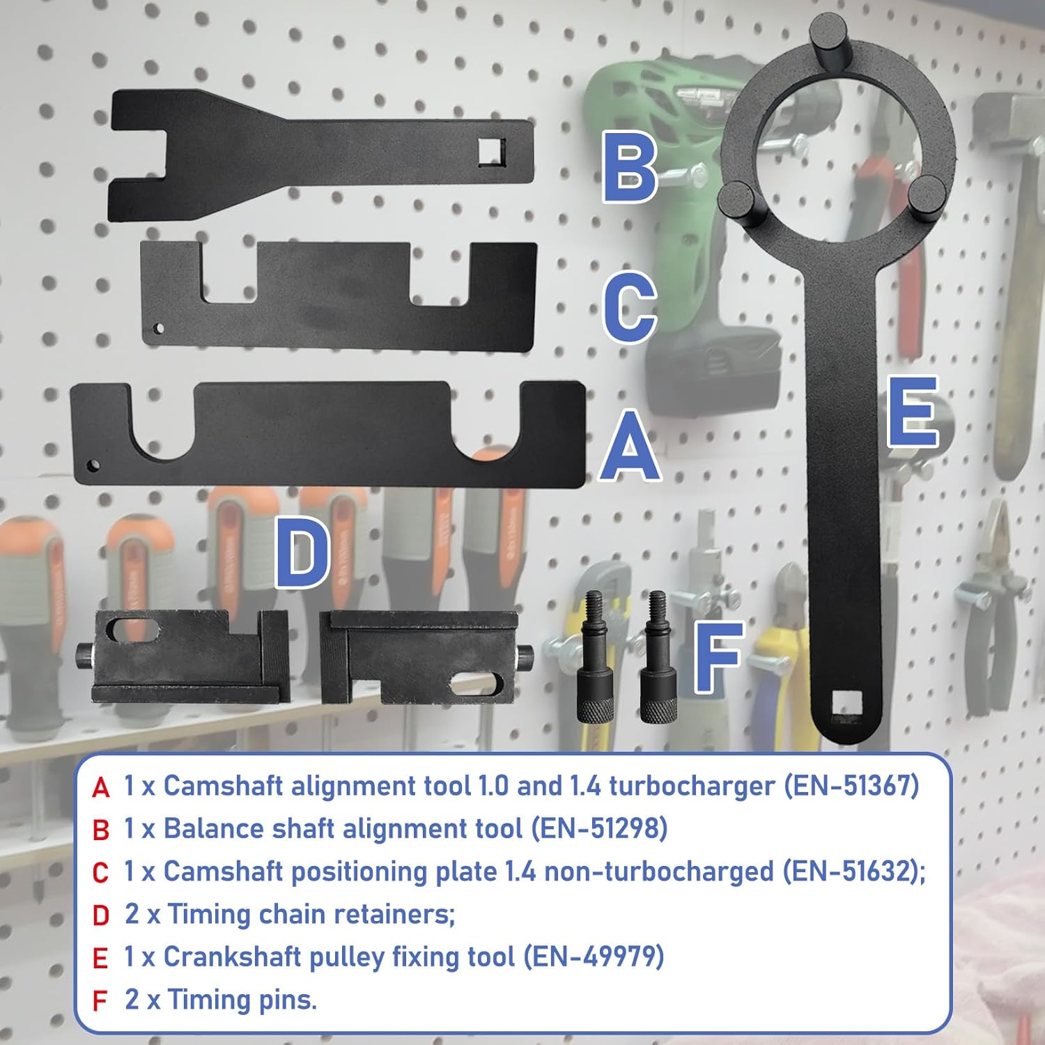 Engine Camshaft Locking Alignment Timing Tool Kit, Compatible with Buick Excelle Weilang Chevrolet Cruze Roewe RX5 1.5T,1.4,1.0 Engine Engine Timing Kit EN-51367 EN-51298 EN-51632 EN-49979