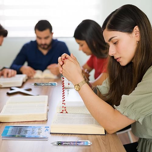 Miniatura 6 de Colarr 24 unidades, regalos cristianos a granel para mujeres y hombres, bolígrafos de versículo bíblico de Navidad, cuadernos, bolígrafos religiosos