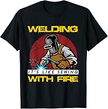 Como coser con fuego divertido regalo de soldador Camiseta