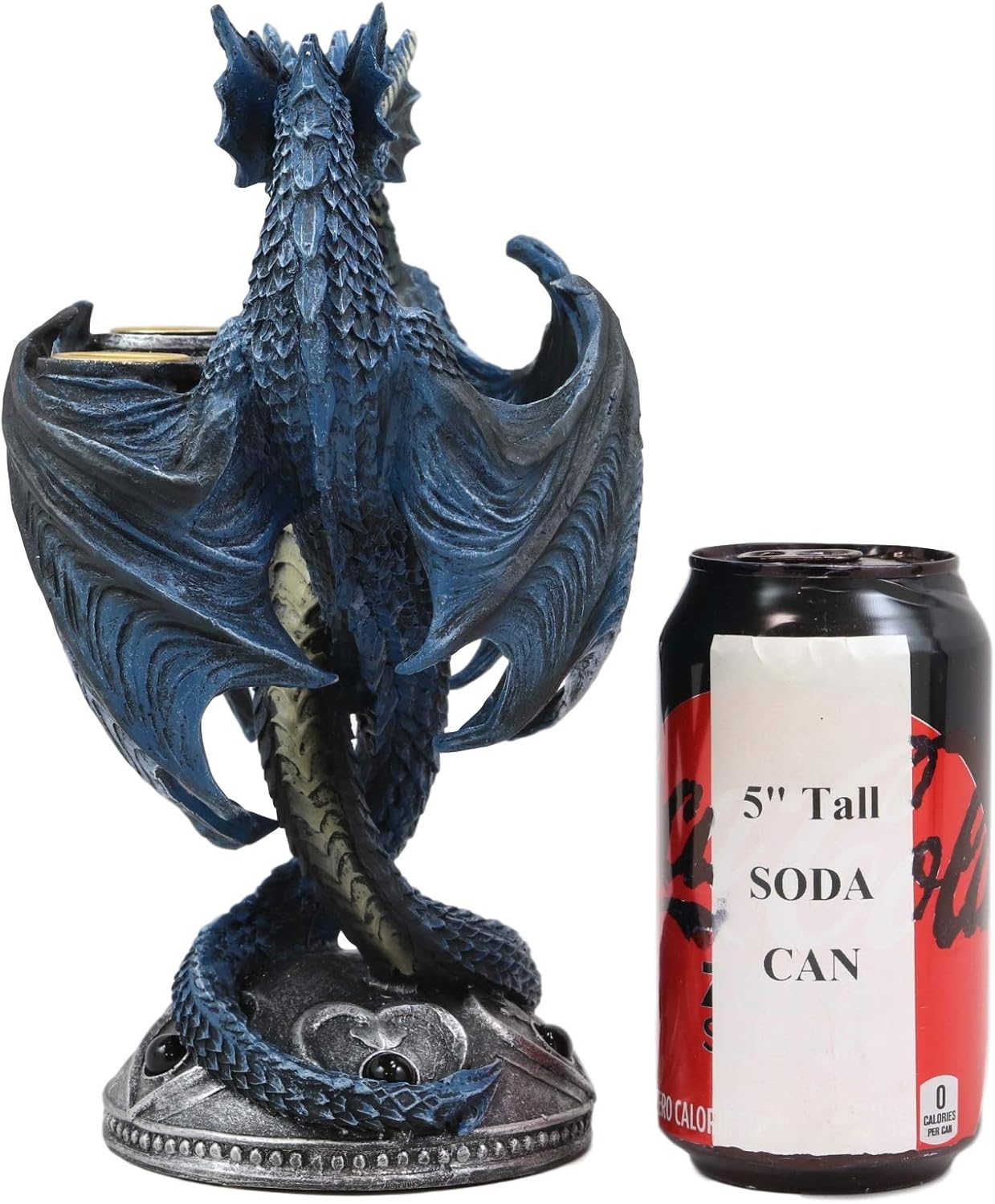 Ebros Gothic Dragon Heart Altar Drake Candleabra Twin Dragons Figurine 9" Tall Two Taper Candles Holder Statue Medieval Renaissance Fantasy Decor Halloween Tabletop Candleholder Statue